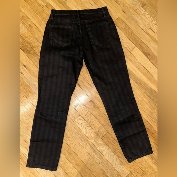 FRAME Denim Le Sylvie Slender Straight Tonal Stripe Jeans Black Women Size 28 - Picture 9 of 11